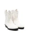 Gallucci Leather Western Boots In White