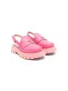 Gallucci Slingback Leather Loafers In Pink