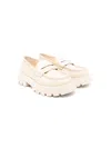 Gallucci Patent-leather Loafers In Neutrals