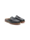 Gallucci Penny-slot Leather Slippers In Blue