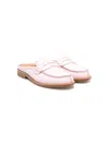 Gallucci Penny-slot Leather Slippers In Pink
