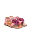 Gallucci Pompom-detail Open-toe Sandals In Pink