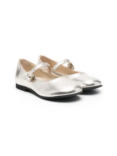 Gallucci Kids' Press-stud Ballerina Pumps In Platino