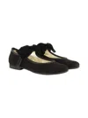 Gallucci Suede Ballerina Shoes In Black