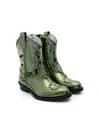 Gallucci Texan Foiled Boots In Green