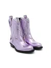 Gallucci Texan Foiled Boots In Purple