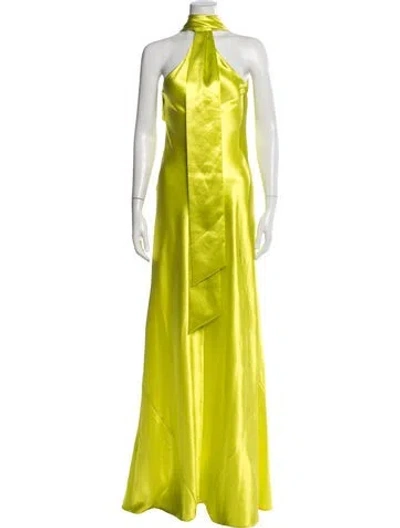 Pre-owned Galvan Asymmetrical Long Dress W/ Tags In Green