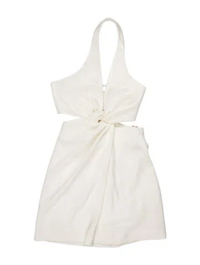 Pre-owned Galvan Asymmetrical Mini Dress In Neutral
