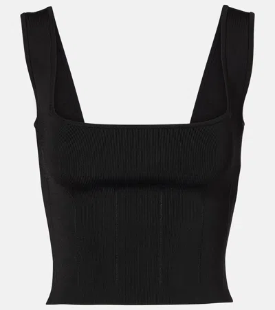 Galvan Atalanta Crop Top In Black