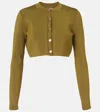 Galvan Atalanta Cropped Cardigan In Green