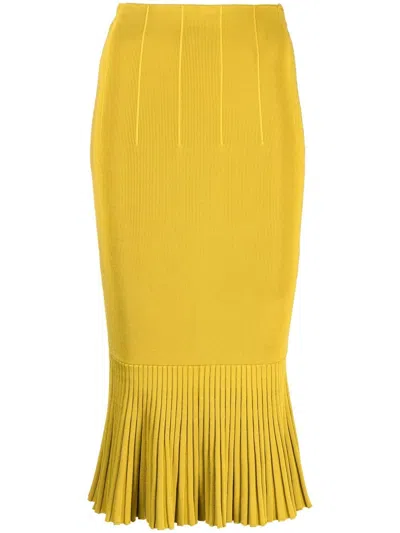 Galvan Atalanta High-waist Skirt In Yellow