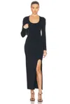 Galvan Atlanta Ballet Neck Dress In Midnight