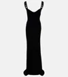 Galvan Avedon Embellished Velvet Gown In Black