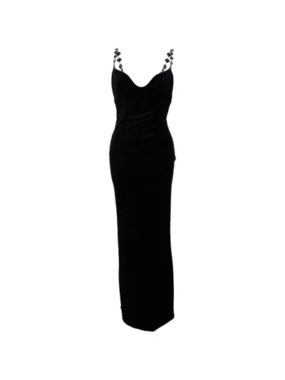 Pre-owned Galvan Avedon Globe Maxi Dress In Black