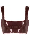 Galvan Beating Heart Sequinned Cropped Top In Red