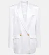 Galvan Bridal Boyfriend Double-breasted Blazer In White