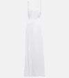 Galvan Backless Embellished-strap Satin Gown In White
