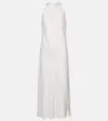 Galvan Womens Off White Pandora Halterneck Woven Midi Dress In White