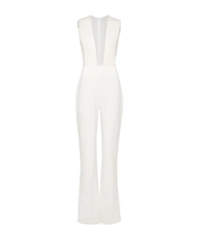 Galvan Bridal Soho Flared Jumpsuit In White