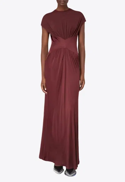 Galvan Womens Mahogony Cascading Cap-sleeve Stretch-jersey Maxi Dress In Burgundy