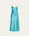 Galvan Chain Liquid Slip Tank Dress In Lagoon