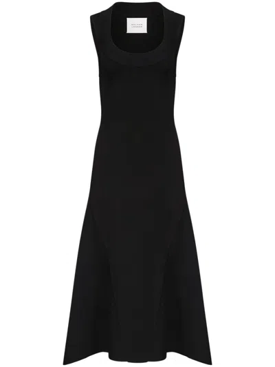 GALVAN CLAUDIA SCOOP-NECK MIDI DRESS