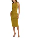 Galvan Halterneck Sleeveless Midi Dress In Green