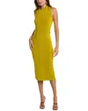 Galvan Halterneck Sleeveless Midi Dress In Yellow