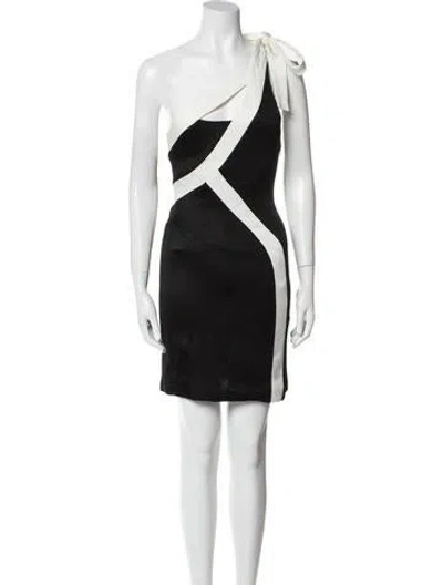 Pre-owned Galvan Colorblock Pattern Mini Dress In Black