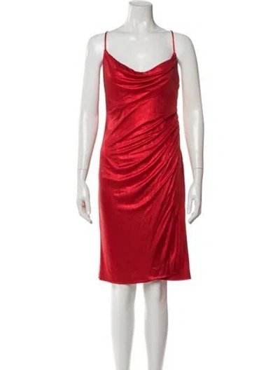 Pre-owned Galvan Cowl Neck Mini Dress In Orange