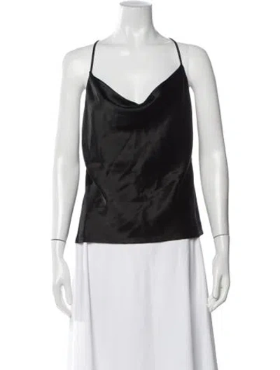 Pre-owned Galvan Cowl Neck Sleeveless Top In Black