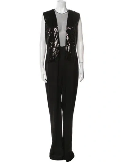 Pre-owned Galvan Crew Neck Jumpsuit In Black