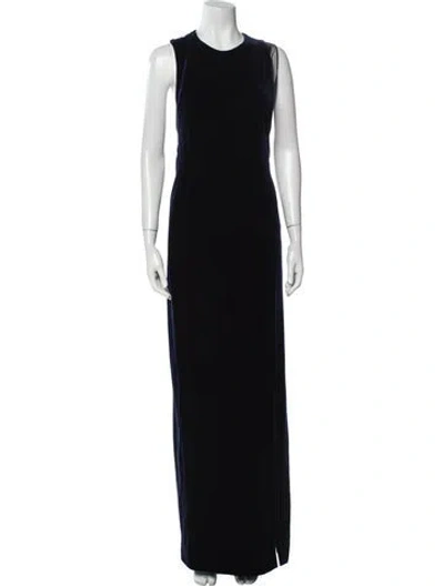 Pre-owned Galvan Crew Neck Long Dress In Black