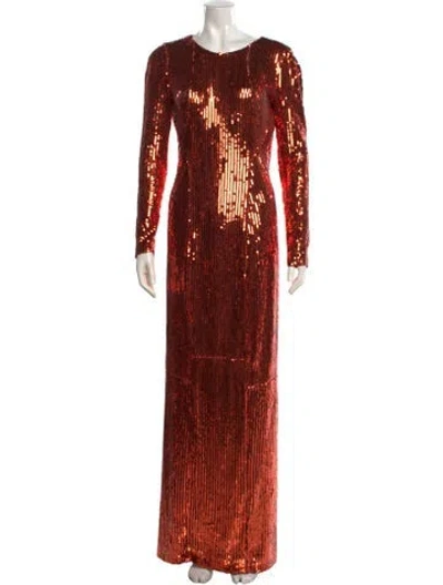 Pre-owned Galvan Crew Neck Long Dress In Black