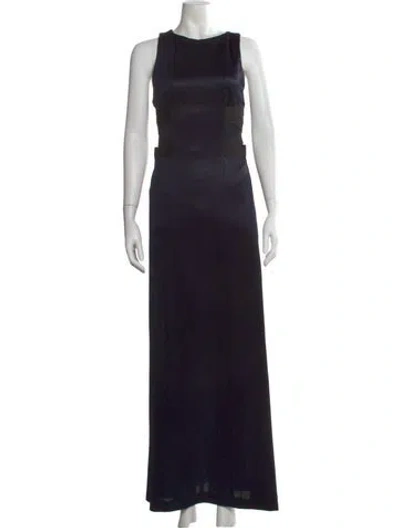 Pre-owned Galvan Crew Neck Long Dress In Black