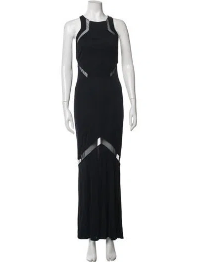 Pre-owned Galvan Crew Neck Long Dress In Black