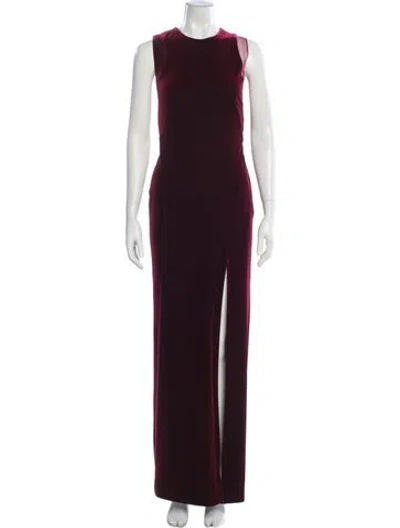 Pre-owned Galvan Crew Neck Long Dress In Burgundy