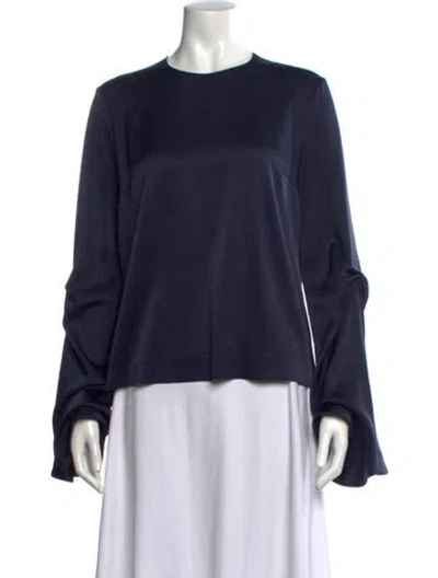 Pre-owned Galvan Crew Neck Long Sleeve Top In Blue