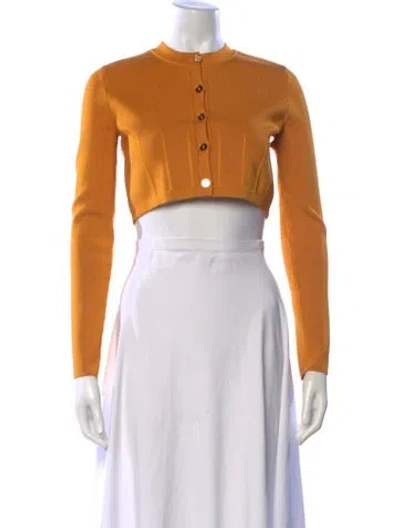 Pre-owned Galvan Crew Neck Long Sleeve Top In Orange