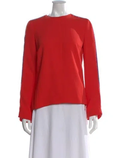 Pre-owned Galvan Crew Neck Long Sleeve Top In Red