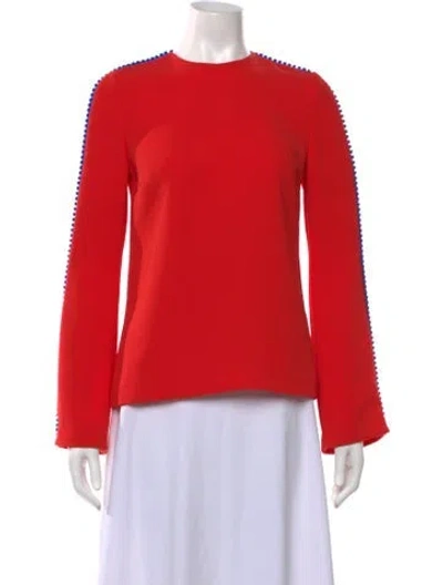 Pre-owned Galvan Crew Neck Long Sleeve Top In Red