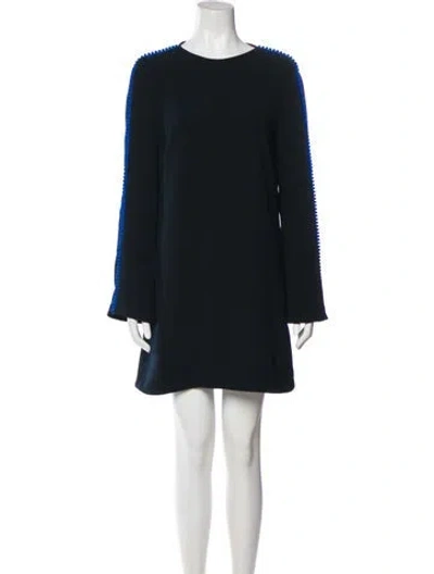 Pre-owned Galvan Crew Neck Mini Dress In Blue