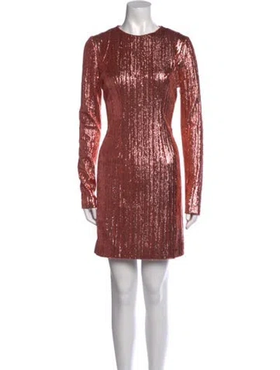 Pre-owned Galvan Crew Neck Mini Dress In Pink