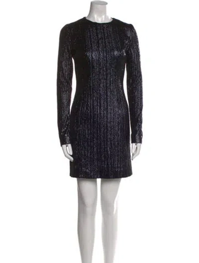 Pre-owned Galvan Crew Neck Mini Dress W/ Tags In Blue