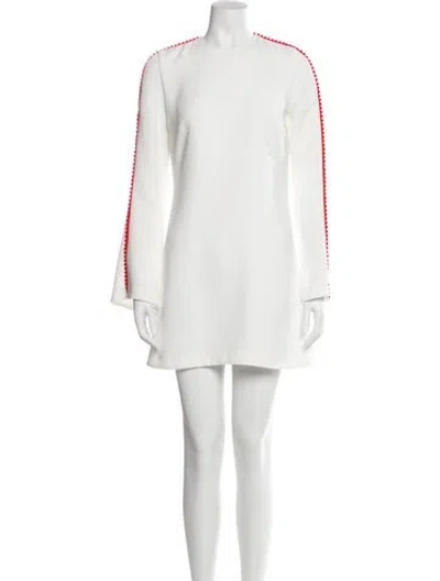 Pre-owned Galvan Crew Neck Mini Dress In White
