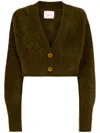Galvan Cropped Cardigan In Green