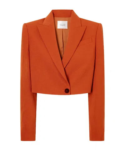 Galvan Cropped Crepe Blazer In Orange
