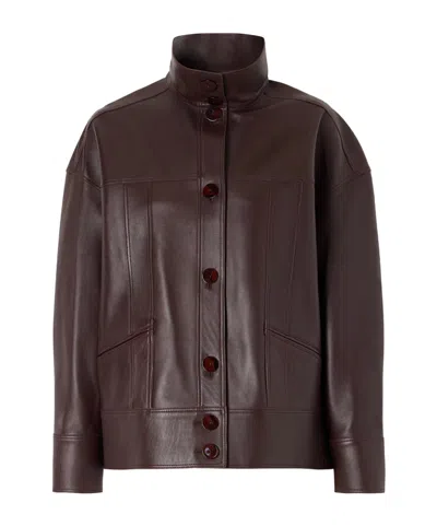 Galvan Paneled Leather Jacket In Brown