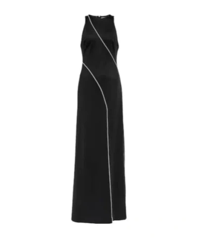 Galvan Crystal Embellished Jersey Gown In Black