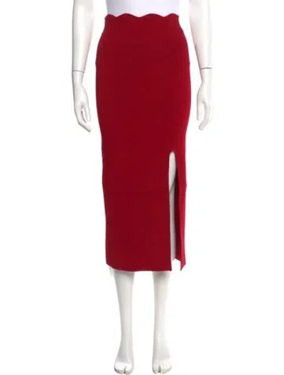 Pre-owned Galvan Cutout Accent Midi Length Skirt In Red